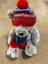 Gentle Treasures St Judes Hospital Gray Teddy Bear Hat Plush Stuffed Christmas  - £14.70 GBP
