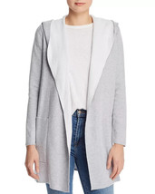 MINNIE ROSE Hooded Duster Cardigan In Grey Flannel XS $285 B4HP - £70.85 GBP