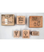 Ink Stamps Card Crafting Scrapbooking Welcome Baby Crib Notes Lot of 6  - £7.81 GBP