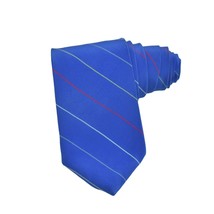 Zack LDM Mens Tie Necktie Silk Hand Made in Italy Blue Stripes Red Yello... - £17.29 GBP