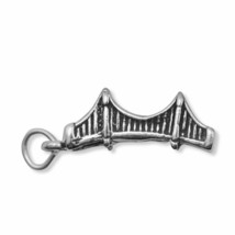3D Golden Gate Bridge Charm Key Chain Bracelet Pendant Piece 14K White Gold Over - £27.01 GBP