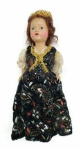 Vtg Plastic Female Doll Velvet Dress Specially Fashioned By Pauline Mayb... - £28.97 GBP