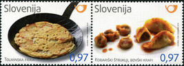 Slovenia. 2016. Gastronomy - Kobarid Štruklji and Bovec Krafi (MNH OG) Block - £4.16 GBP