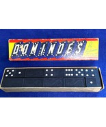 Vintage 1950&#39;s Halsam No 622 Dominoes 28 Original Box Black w Dragon Design - $112.71 MXN