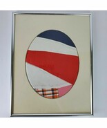 Antique Framed Early 1900s Quilt FOLK Art Work Red White Blue Patriotic ... - $35.11 CAD