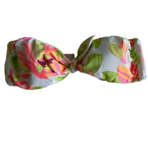 Victorias Secret Bikini Top Bandeau Size Medium Swimsuit Floral Tropical Neon - £14.14 GBP