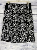 Chicos 1 Pencil Skirt Womens M 8 Back Slit Zip Cotton Stretch Tribal Lux... - $22.50