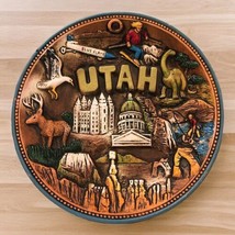 Vintage UTAH Plate 3D Ceramics Relief Quirky 8&quot; Signed GMWS Made In Japan - $24.74
