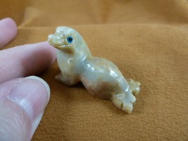 (Y-SEAL-18) small white SEAL carving gem stone SOAPSTONE PERU I love baby seals - £6.72 GBP