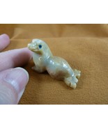(Y-SEAL-18) small white SEAL carving gem stone SOAPSTONE PERU I love bab... - $11.66 CAD