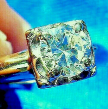 Earth mined Diamond European cut Deco Engagement Ring Vintage Solitaire 14k Gold - $3,795.25