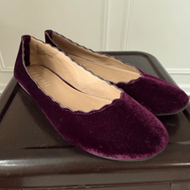 Esprit Odette Wine Red Purple Scalloped Edge Ballet Flat 9 - $28.80