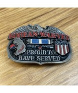 Vintage 1988 Korean War Vet Proud To Have Served Belt Buckle Veterans KG JD - $374.78 MXN