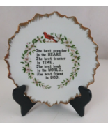 Vintage Artmark The Best Friend Is God Cardinal Floral Decorative 7.25&quot; ... - $184.53 MXN