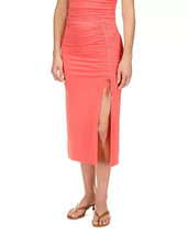 Michael Kors Women&#39;s Coral Tie Pull-on Thigh High Slit Unlined Midi Skirt Xl - £14.69 GBP