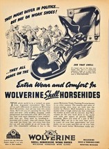 WWII-1944 Vintage Print Ad-WOLVERINE SHELL HORSEHIDES WORK SHOES-Vintage - $221.01 MXN