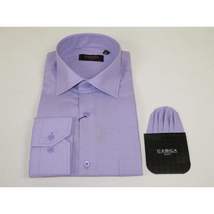 Men's Shirt Hankie CASILA Turkey Cotton Blend 501770-24 Lavender Oxford Texture image 4
