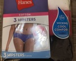 Hanes ~ Women&#39;s Hipster Underwear Panties 3-Pair 100% Cotton ~ 9/2XL - $13.21