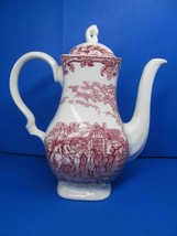 Myotts Staffordshire Ware Red Country Life English Scenes Coffee Pot VGC... - £62.11 GBP