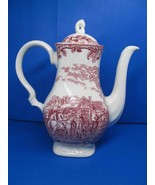 Myotts Staffordshire Ware Red Country Life English Scenes Coffee Pot VGC... - £61.79 GBP