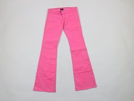 NOS Vtg Y2K Von Dutch Womens 27 Spell Out Wide Leg Flared Stretch Jeans Pink USA - £62.53 GBP