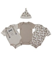 Chickpea Baby Boys 4-PC. Printed Cotton Bodysuits &amp; Hat Set - £10.47 GBP