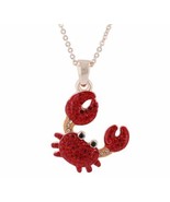 Crystal Kingdom Red Crab Pendant Necklace 15-17&quot; Chain in Jewelry Box Br... - $14.74