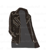 NEW WOMAN WESTERN STYLE BLACK SILVER STUDDED GENUINE SUEDE LEATHER JACKE... - $204.59+