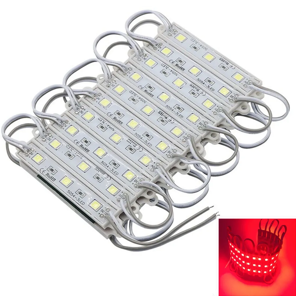 20pcs/Lot DC12V LED Module 3 SMD 5054 Cool White/Red Color Waterproof IP... - $157.87