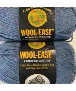 LION BRAND Wool-Ease Yarn 115 BLUE MIST Lot 3 Skeins Crochet Knitting Wa... - $16.85 CAD