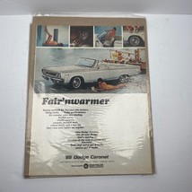 Vintage Original 1965 Dodge Coronet 500 Print Ad Fair'nwarmer V8 - $6.76