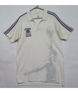 Adidas Kareem Abdul Jabbar Sky Hook White Purple Polo shirt Sz M Rare Sa... - £111.30 GBP