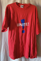 Men's Tultex T-Shirt Cotton Size 2XL Red Unite! Union Support Short Sleeve - $12.99