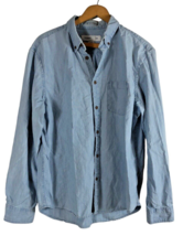 Old Navy Chambray Denim Shirt Large Slim Fit Mens Button Down Cotton Blue - £29.82 GBP