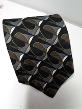 Ketch Classics Tie Men&#39;s Black Gray Brown Geometric Motif Print Necktie ... - £4.97 GBP