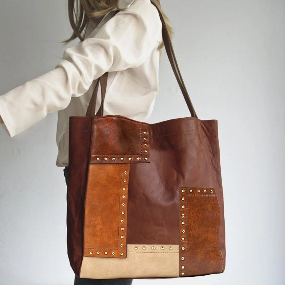 Retro Trend Women Totes Shoulder Bag Female Luxury Designer Handbag PU R... - $52.07