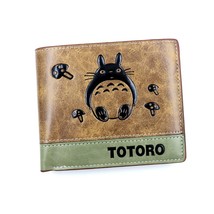 Anime My Neighbor Totoro Tonari No Totoro Khaki PU Leather Short Wallet Mans Bif - £47.78 GBP