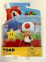 New Jakks 40826 World Of Nintendo Mario 4-Inch Toad With Super Star Mini-Figure - £18.34 GBP