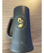 NYC 1960s The Playboy Club Black Glass Mugs Vintage Matte Finish Gold Le... - $17.81