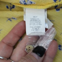 Love Shirt Womens S Yellow Crop Flared Short Sleeve VNeck Button Blouse - £20.68 GBP