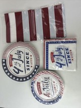 4Th of July Party Decorations Dinnerware Plates Napkins tablecloth - £11.50 GBP