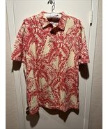 Crazy Shirts Hawaiian Polo Mens Sz L Red Cream Yellow Palm Leaves Cotton - €20,56 EUR Crazy Shirts Hawaiian Polo Mens Sz L Red Cream Yellow Palm Leaves Cotton - €20,56 EUR