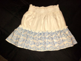 Miami Super Cute White Embroidered Ruffle Lined Mini Skirt New without tag - £7.63 GBP