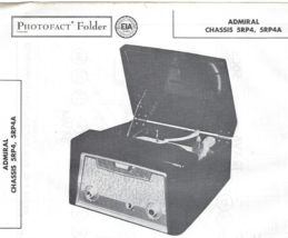 1958 Admiral 5RP4 5RP4A Record Player Photofact Manual Changer Am Receiver Phono - $10.88