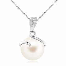 Authenticity Guarantee 
ANGARA Freshwater Pearl Spiral Pendant Necklace with ... - £395.28 GBP
