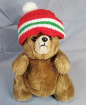 Prestige Plush Bear Toy Pot Belly 8.5in Wearing Knit Ski Cap Vintage 70s or 80s - $23.71