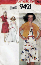 Misses&#39; SUNDRESS &amp; BOLERO JACKET Vintage 1980 Simplicity Pattern 9421 Si... - $12.00