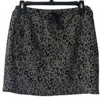 Sundry Leopard Saturday Skirt Gray Knit Womens Size Medium Elastic Waist - £14.30 GBP