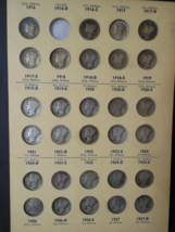 NEAR COMPLETE COLLECTION 78 MERCURY DIMES 1916-1945 ALBUM NO 1916D 90% S... - £349.43 GBP