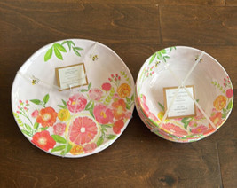 Cupcakes &amp; Cashmere 8 pc set Melamine Plates Bowls Roses Bumblebee Pink New - $59.99